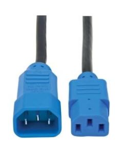 Tripp Lite Standard Computer Power Extension Cord - 10A, 18AWG (IEC-320-C14 to IEC-320-C13 with Blue Plugs) 4-ft.