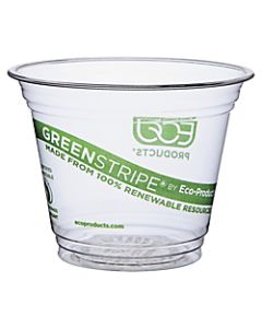 Eco-Products GreenStripe Plastic Cold Cups, Clear, 9 Oz, Pack Of 50