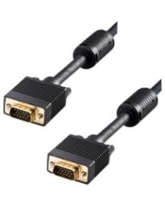 4XEM Dual Ferrite VGA Cable - 6 ft VGA Video Cable for Video Device - First End: 1 x HD-15 Male VGA - Second End: 1 x HD-15 Male VGA - Black