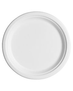 Eco-Products Sugarcane Fiber Plates, 10in, White, Pack Of 50