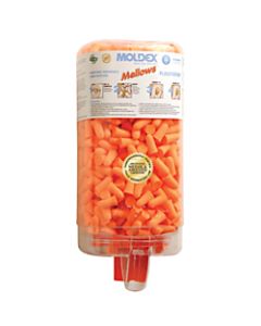 Mellows Foam Ear Plugs, Foam, Bright Orange, Uncorded, Four Dispenser Case