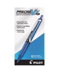 Pilot Precise V7 Liquid Ink Retractable Rollerball Pens, Fine Point, 0.7 mm, Assorted Barrels, Blue Ink, Pack Of 12 Pens