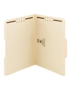 Smead Manila Reinforced Tab Fastener Folders With Two Fasteners, 1/3 Cut, Letter Size, Pack Of 50
