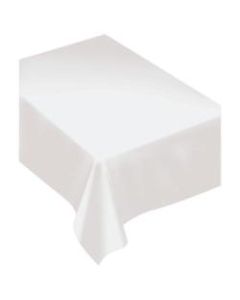 Amscan Rectangular Fabric Table Covers, 60in x 80in, Frosty White, Pack Of 2 Table Covers