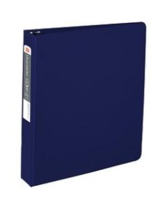 Office Depot Brand Nonstick 3-Ring Binder, 1 1/2in Round Rings, 49% Recycled, Blue