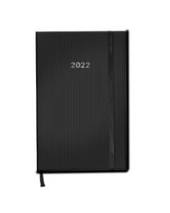 TF Publishing Weekly/Monthly Leatherette Planner, 5in x 8in, Black, January To December 2022