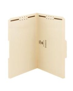 Smead Manila Reinforced Tab Fastener Folders With Two Fasteners, 1in Expansion, 8 1/2in x 14in, Legal, Manila, Box of 50