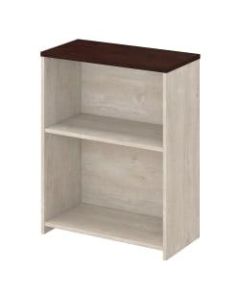 Bush Furniture Townhill 2-Shelf Bookcase, Washed Gray/Madison Cherry, Standard Delivery