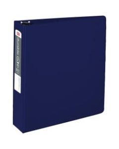 Office Depot Brand Nonstick 3-Ring Binder, 2in Round Rings, 49% Recycled, Blue