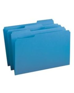 Smead Color File Folders, Legal Size, 1/3 Cut, Blue, Box Of 100