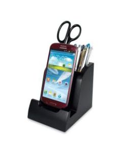 Victor Smart Charge Micro USB Dock With Pencil Cup, 4 7/8inH x 4 3/8inW x 3 7/8inD, Black