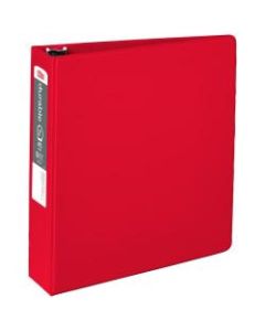 Office Depot Brand Nonstick 3-Ring Binder, 2in Round Rings, 49% Recycled, Red