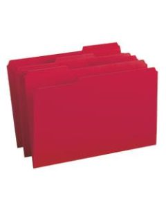 Smead Color File Folders, Legal Size, 1/3 Cut, Red, Box Of 100