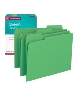 Smead Color File Folders, Letter Size, 1/3 Cut, Green, Box Of 100