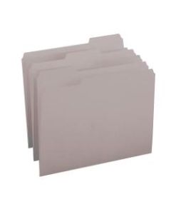 Smead Color File Folders, Letter Size, 1/3 Cut, Gray, Box Of 100