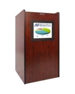 AmpliVox Visionary Multimedia Lectern - 47in Height x 26in Width x 21in Depth - Natural Oak - Solid Hardwood, Solid Wood