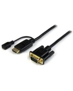 StarTech.com HDMI to VGA Cable - 6 ft / 2m - 1080p - 1920 x 1200 - Active HDMI Cable - Monitor Cable - Computer Cable - 6 ft HDMI/VGA Video Cable for Video Device, Monitor, Projector