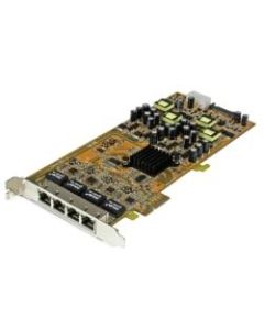 StarTech.com 4 Port Gigabit Power over Ethernet PCIe Network Card - PSE / PoE PCI Express NIC - Add 4 Gigabit Power over Ethernet ports to a PCI Express-enabled computer - 4 Port Gigabit Power over Ethernet PCIe Network Card - PSE / PoE PCI Express NIC