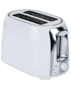 Brentwood Cool Touch 2-Slice Wide-Slot Toaster, White/Stainless Steel