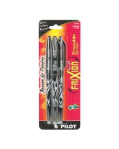 Pilot FriXion Ball Erasable Gel Pens, Fine Point, 0.7 mm, Black Barrels, Black Ink, Pack Of 3