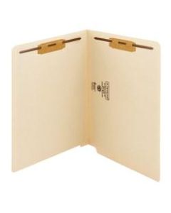 Smead End-Tab Folders With Fastener, 8 1/2in x 11in, Letter, Manila, Box of 50