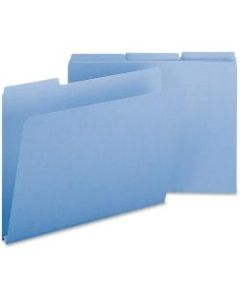 Smead Expanding File Folders, 1in Expansion, Letter Size, 1/3 Cut, 100% Recycled, Blue, Box Of 25