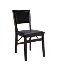 Linon Home Decor Products Baker Padded Folding Chairs, Dark Brown/Espresso, Set of 2 Chairs