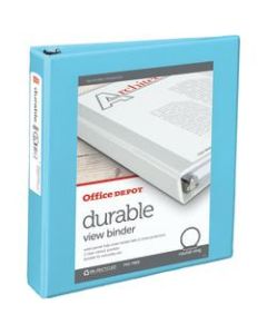 Office Depot Brand Durable View 3-Ring Binder, 1 1/2in Round Rings, 49% Recycled, Jeweler Blue