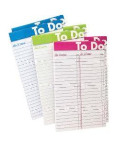 Ampad To Do List Notepad - 50 Sheets - 5in x 8in - White Paper - Assorted Cover - Micro Perforated - 6 / Pack