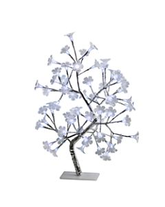 Simple Designs Morning Glory Lighted Decorative Tree, 23 5/8inH, Clear Shade/Silver Base
