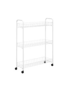 Honey-can-do CRT-01149 3-tier Laundry Cart, White - 3 Shelf - 22.8in Length x 7.9in Width x 31.3in Height - White