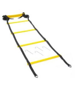 Black Mountain Products Foldable Agility Ladder With Carry Bag, 20ft, Black/Yellow