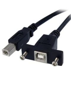 StarTech.com 3 ft Panel Mount USB Cable B to B - F/M - Panel-mount a USB-B port, for easy access - USB B Female to Male - Panel Mount USB Cable