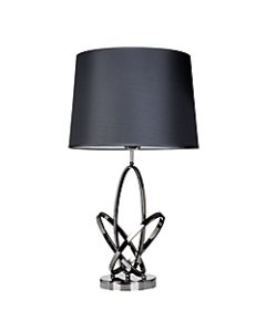Elegant Designs Mod Art Table Lamp, 26inH, Black Shade/Chrome Base