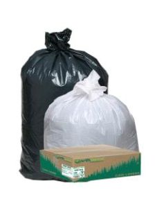 Webster EarthSense 1.25 mil Trash Bags, 33 gal, 33inH x 39inW, 75% Recycled, Black, 100 Bags