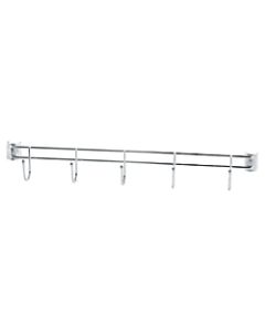 Alera Hook Bars For Wire Shelving, 5 Hooks, 24inD, Silver, Set Of 2 Bars