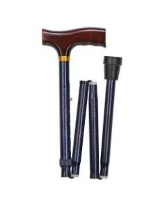 DMI Fancy Adjustable Derby-Top Folding Cane, 37in, Blue Ice
