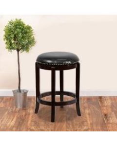 Flash Furniture Backless Counter Stool With Swivel Seat, Cappuccino/Black