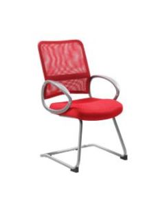 Boss Mesh Guest Chair, Red/Silver