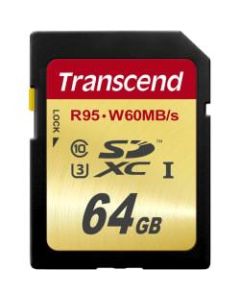 Transcend 64 GB Class 10/UHS-I SDXC - 95 MB/s Read - 60 MB/s Write