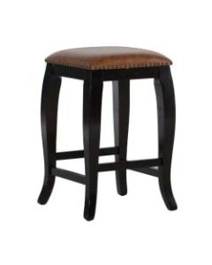 Linon Home Decor Products Rockford 24in Counter Stool, Caramel/Wenge