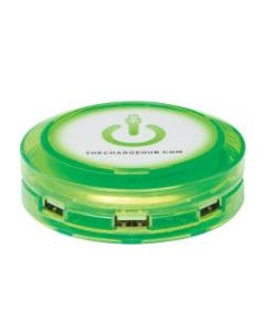 ChargeHub X7 7-Port USB SuperCharger Super Value Pack, Round, Edge Glow Green, CRGRD-SVP-X7-200