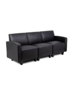 Boss Office Products 3-Seat Sectional Sofa With Arms, Black