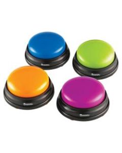 Learning Resources Plastic Answer Buzzers, 3-1/2in, Assorted Colors, Pack Of 4 Buzzers