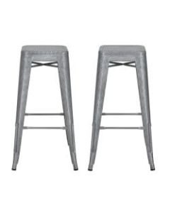DHP Nova Metal Mesh Backless Bar Stool, Silver