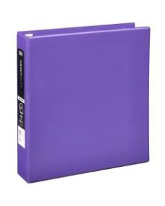 Office Depot Heavy-Duty Easy-Open 3-Ring Binder, 1 1/2in D-Rings, 49% Recycled, Purple