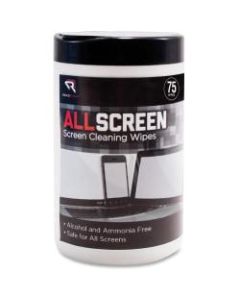 Advantus Read/Right AllScreen Screen Cleaning Wipes - For Display Screen - Alcohol-free, Ammonia-free - 75 / Canister - 1 Each - Assorted
