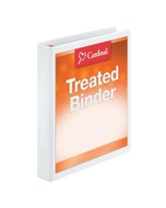 Treated ClearVue Locking 3-Ring Binder, 1in D-Rings, 52% Recycled, White