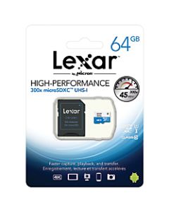 Lexar High-Performance 300x Micro SDHC UHS-I Memory Card, 64GB