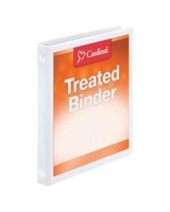 Treated ClearVue Locking 3-Ring Binder, 5/8in Round Rings, 52% Recycled, White